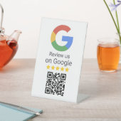 Google Review QR Code Business Tabletop Sign Reclamebord Met Voetstuk (Insitu)