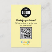 Google Review QR Code Cards | Business Enclosure   Informatiekaartje (Voorkant)