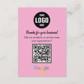 Google Review QR Code Cards | Business Thank You Informatiekaartje (Voorkant)