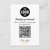 Google Review QR Code Cards | Business Thank You  Informatiekaartje (Voorkant)