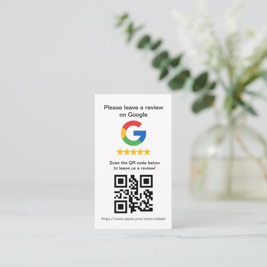 Google Review QR Code Cards,Review Sign Visitekaartje (Staand voorkant)