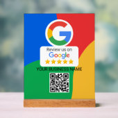 Google Review QR Code Colorful Business Acryl Bord (Neutraal)