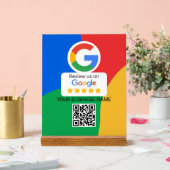 Google Review QR Code Colorful Business Acryl Bord (Huwelijk)