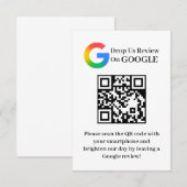 Google Review QR Code Klant Insteekkaart Informatiekaartje (Voorkant / Achterkant)
