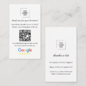 Google Review QR Code Klantfeedbackstijl Visitekaartje (Voorkant / Achterkant)