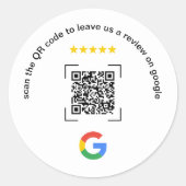 Google Review QR-code klein zakelijk promotiemater Ronde Sticker (Voorkant)