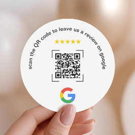 Google Review QR-code klein zakelijk promotiemater Ronde Sticker