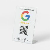 Google Review QR-code |Link naar Direct Business R Reclamebord Met Voetstuk (Voorkant)
