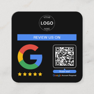 Google Review QR Code Logo Bedankt Minimalist Vierkante Visitekaartje