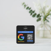 Google Review QR Code Logo Bedankt Minimalist Vierkante Visitekaartje (Staand voorkant)
