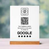 Google Review QR-code | Moderne bedrijfsweergave Acryl Bord (Neutraal)