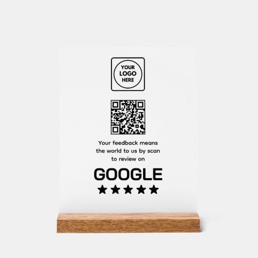 Google Review QR-code | Moderne bedrijfsweergave Acryl Bord (Voorkant)
