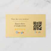 Google Review QR-code nep metalen goud Visitekaartje (Achterkant)