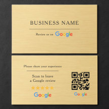 Google Review QR-code nep metalen goud