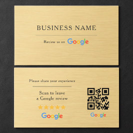 Google Review QR-code nep metalen goud Visitekaartje