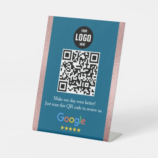 Google Review QR Code Pedestal Sign for Business Reclamebord Met Voetstuk (Voorkant)
