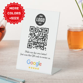Google Review QR Code Pedestal Sign for Business Reclamebord Met Voetstuk