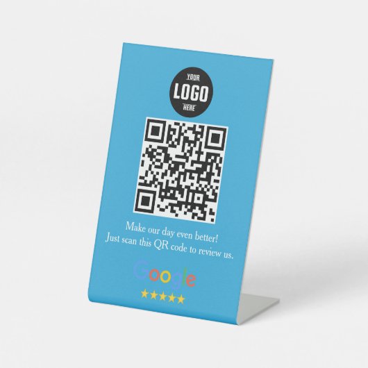 Google Review QR Code Pedestal Sign voor Bedrijven Reclamebord Met Voetstuk (Voorkant)