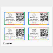 Google Review QR Code Rechthoekige Sticker (Vel)