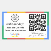 Google Review QR Code Rechthoekige Sticker (Voorkant)