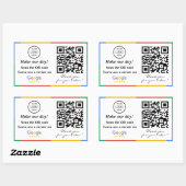Google Review QR Code Rechthoekige Sticker (Vel)