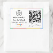 Google Review QR Code Rechthoekige Sticker (Tas)