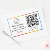 Google Review QR Code Rechthoekige Sticker (Envelop)