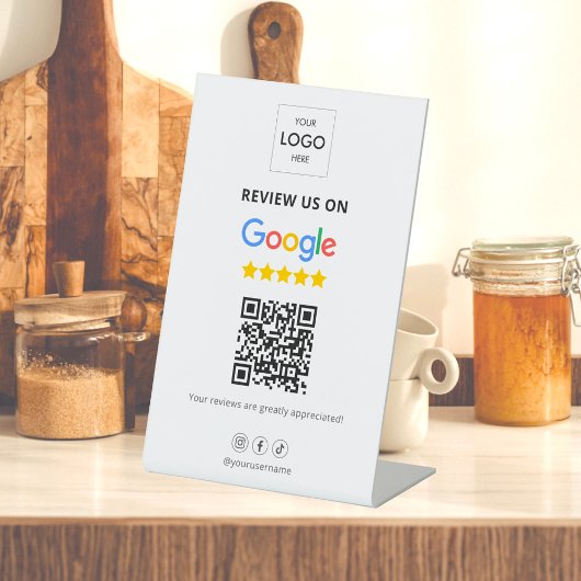 Google Review QR-code Reclamebord Met Voetstuk