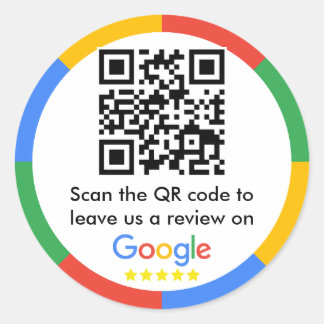 Google Review QR-code Ronde Sticker