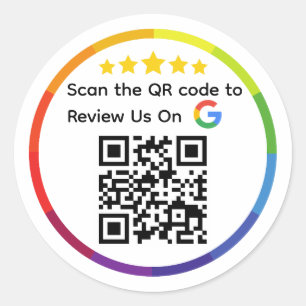 Google Review QR-code Ronde Sticker