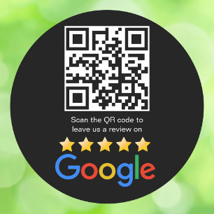 Google Review QR Code Scan Me Ronde Sticker