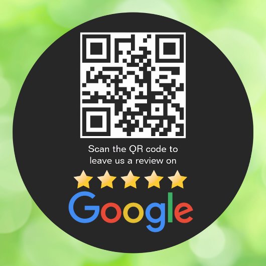 Google Review QR Code Scan Me Ronde Sticker