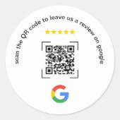 Google Review QR Code Small Business Promotional Ronde Sticker (Voorkant)