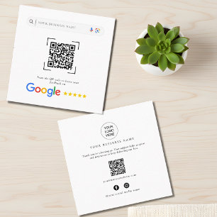 Google Review QR-code social media promotie Vierkante Visitekaartje