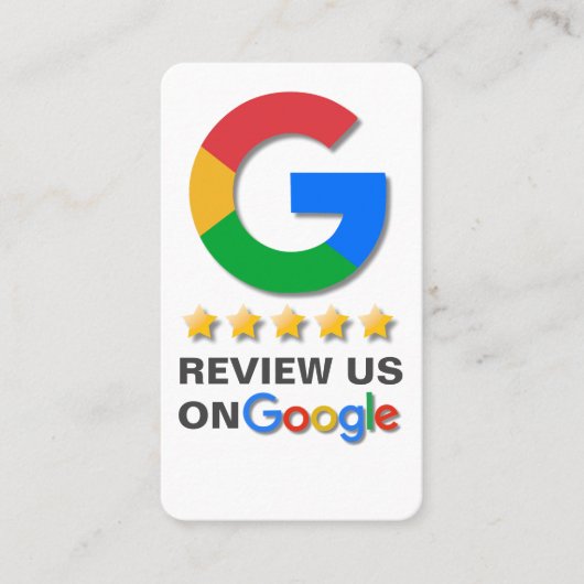 Google Review QR Code Tap naar Review Google Ratin Visitekaartje (Voorkant)