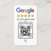 Google Review QR Code Tik op Review Visitekaartje (Achterkant)