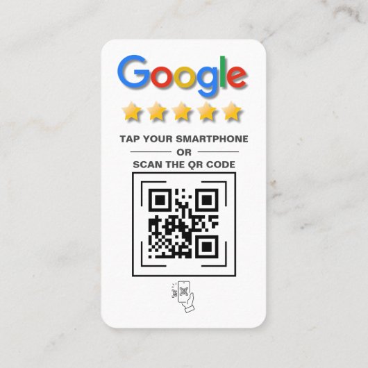 Google Review QR Code Tik op Review Visitekaartje (Achterkant)