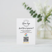 Google Review QR-code verzoek om klantfeedback Visitekaartje (Staand voorkant)