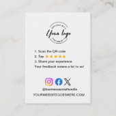 Google Review QR-code verzoek om klantfeedback Visitekaartje (Achterkant)