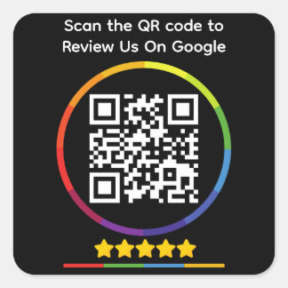 Google Review QR-code Vierkante Sticker