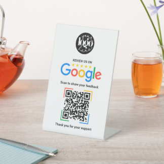 Google Review QR-code zakelijk gepersonaliseerd Reclamebord Met Voetstuk