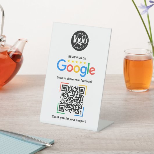 Google Review QR-code zakelijk gepersonaliseerd Reclamebord Met Voetstuk (Insitu)