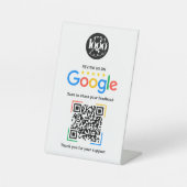 Google Review QR-code zakelijk gepersonaliseerd Reclamebord Met Voetstuk (Voorkant)