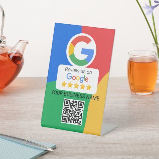 Google Review QR Code Zakelijk Reclamebord Met Voetstuk (Insitu)