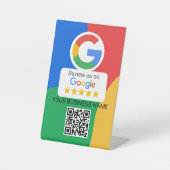 Google Review QR Code Zakelijk Reclamebord Met Voetstuk (Voorkant)