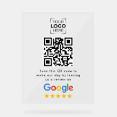 Google Review QR-code Zakelijke beoordeling  Acryl Bord (Voorkant)