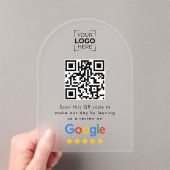 Google Review QR Code Zakelijke beoordeling  Acryl Uitnodigingen (Insitu (Draagbaar))