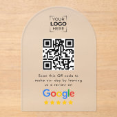 Google Review QR Code Zakelijke beoordeling  Acryl Uitnodigingen (Voorkant)