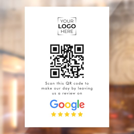 Google Review QR Code Zakelijke beoordeling  Raamsticker (Vel 2)