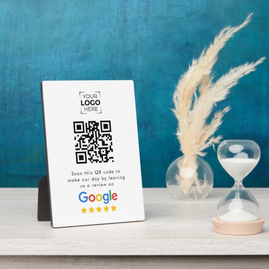 Google Review QR-code Zakelijke Review Tafelmodel Fotoplaat (Zijkant)